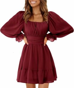 Casual Long Lantern Sleeve Dress RO21