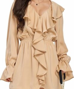 Champagne Gold Swing Mini Dress RO26