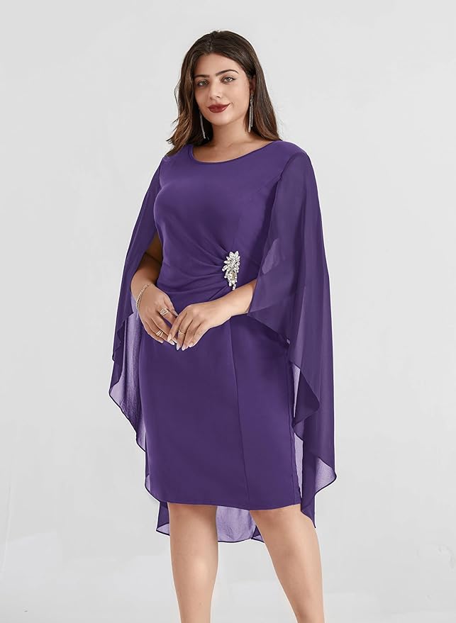 Fashion Purple Cocktail Pencil Dress RO15 - Image 2