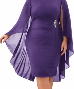 Fashion Purple Cocktail Pencil Dress RO15