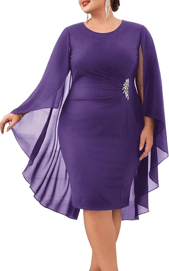 Fashion Purple Cocktail Pencil Dress RO15