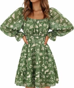 Green Printed Summer Dress RO25