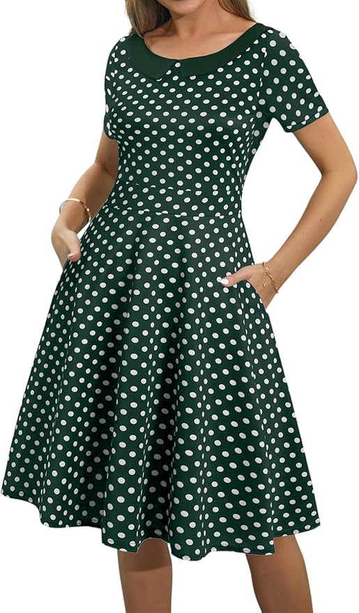 Peter Pan Green Dot Dress RO9