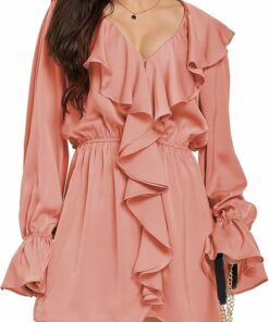 Pinky Ruffle Swing Mini Dress RO28