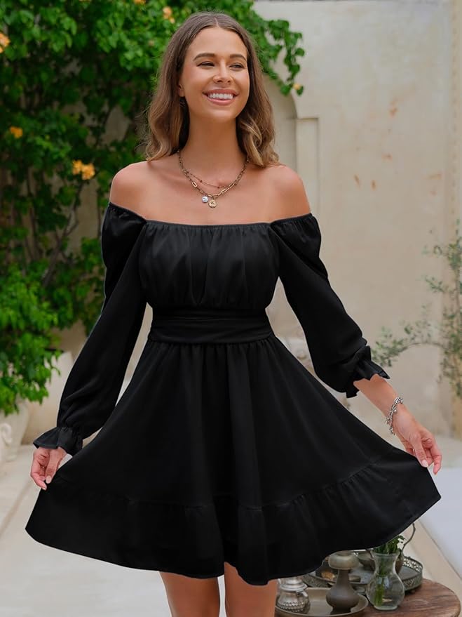 Square Neck Elastic Waist Dress RO23 - Image 2