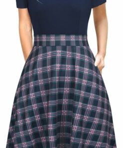 Women's Elegant Plaid Dress RO10