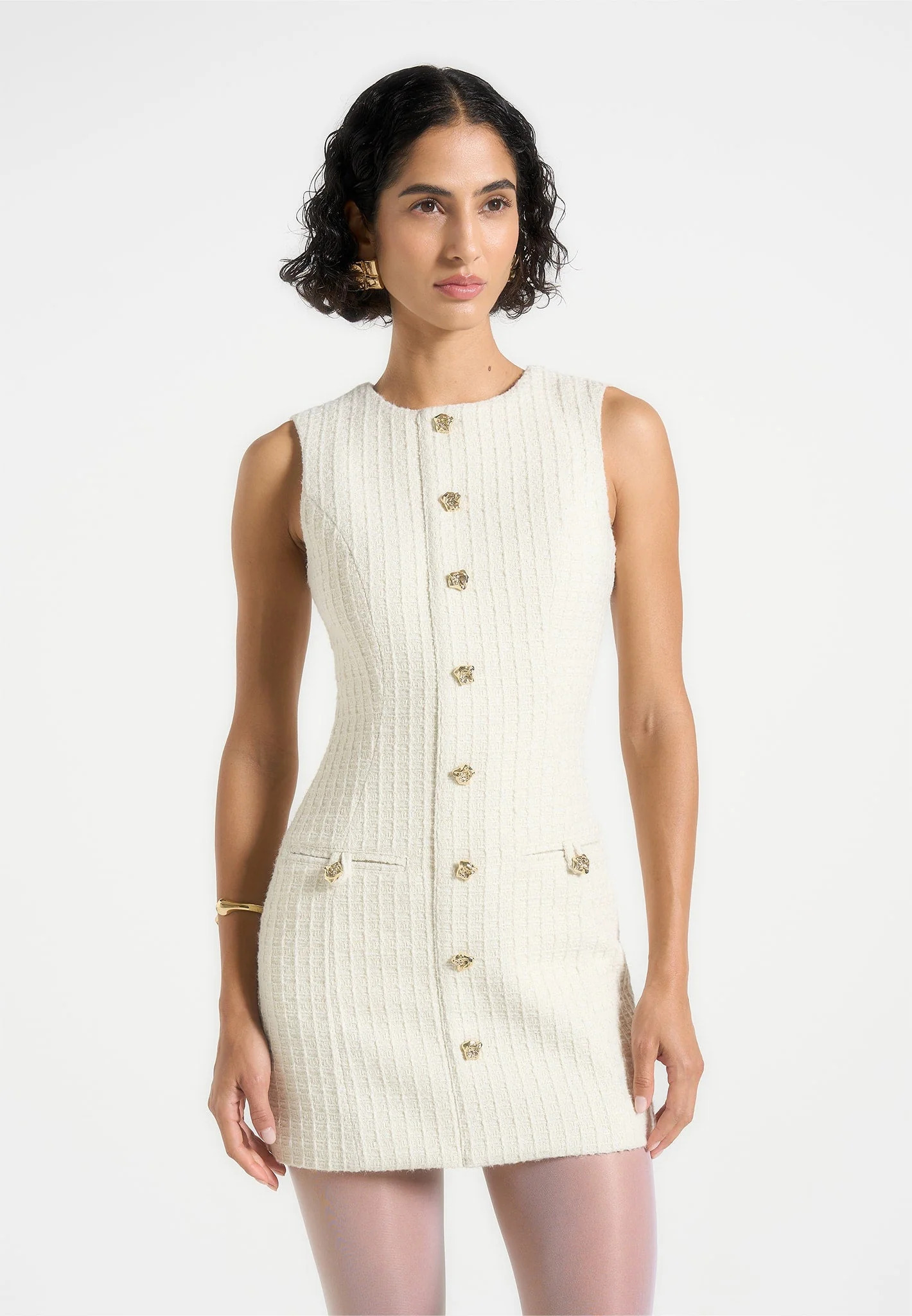Casual Tweed Mini Dress RO61