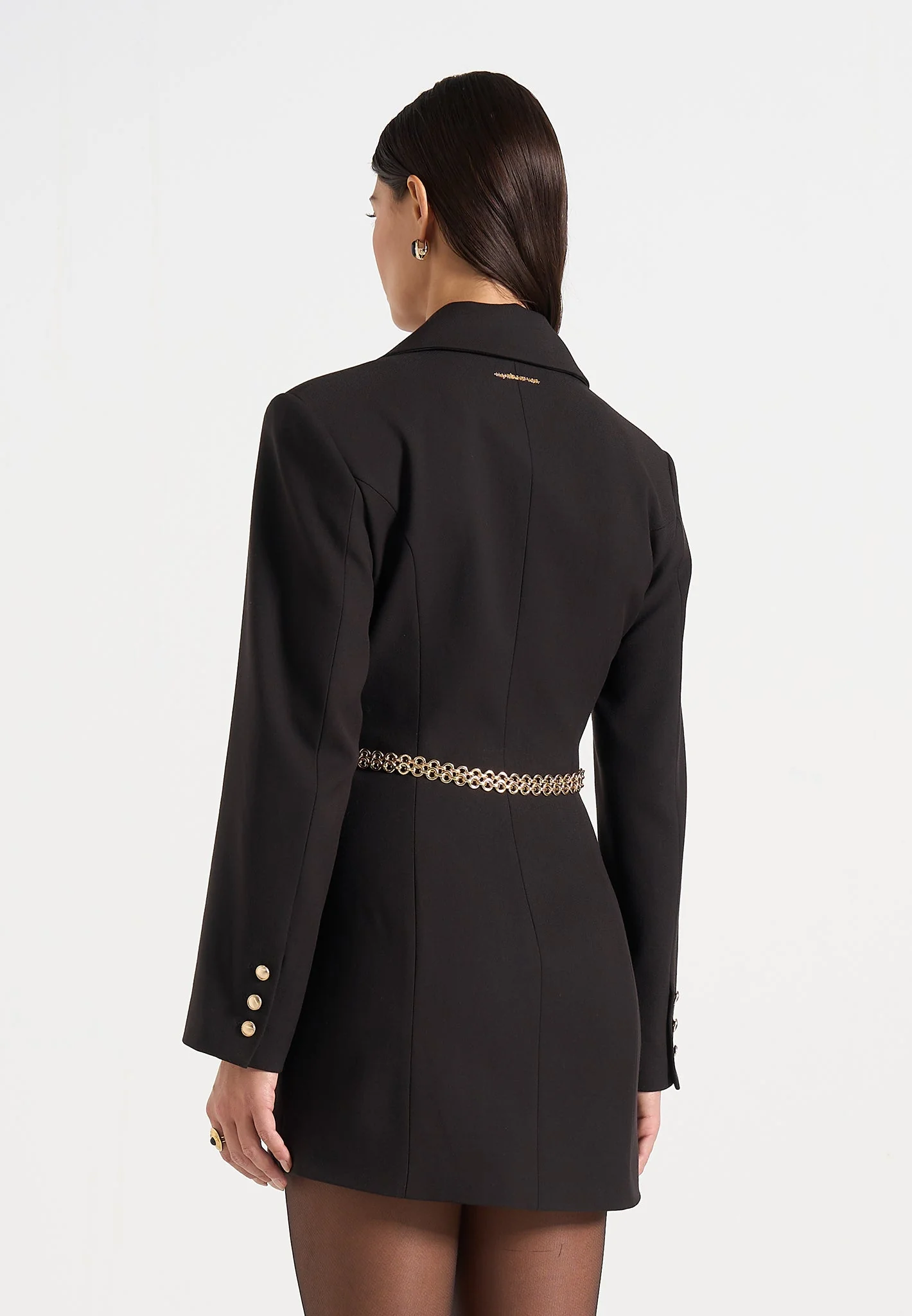 Double Breasted Blazer Dress With Chain RO87 - Image 2