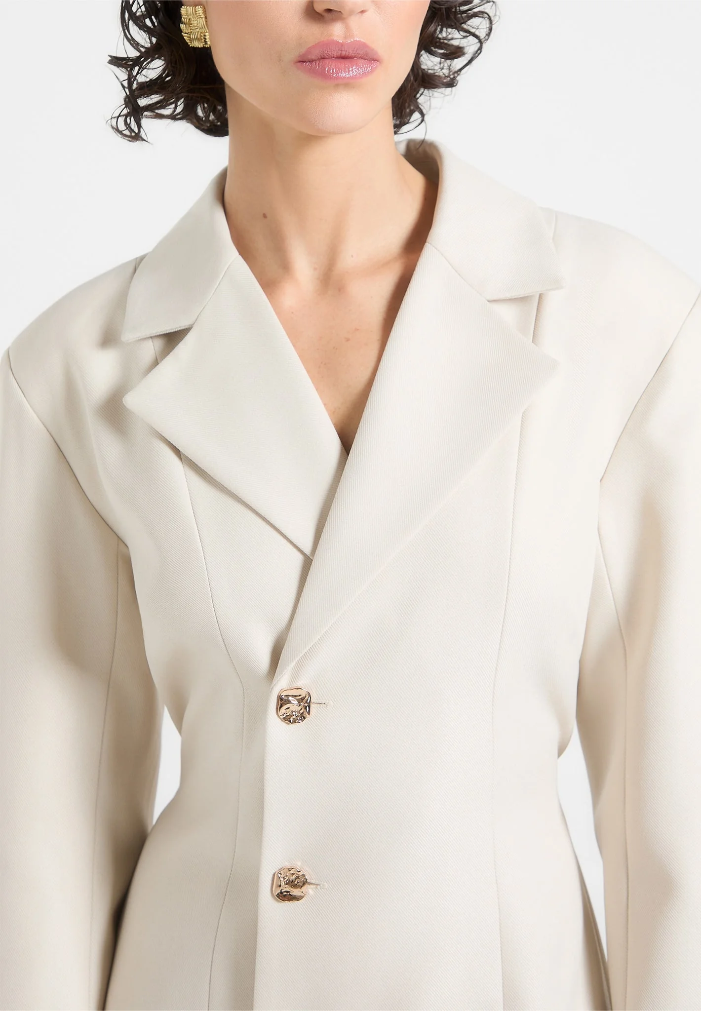 Tailored Cinch Blazer Dress with Pleats RO66