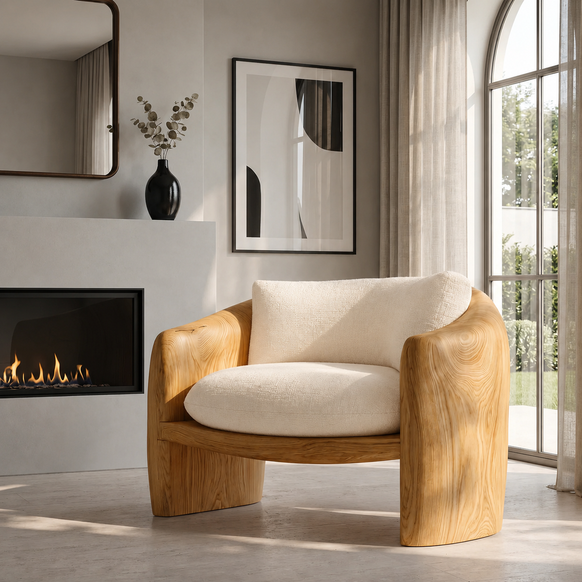 Modern Organic Lounge Chair Sculptural Form For Living Room - Image 5