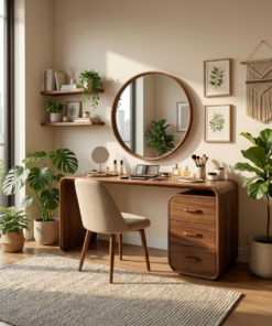 Japandi Vanity Table Walk In Closet Makeup Area Dressing Space