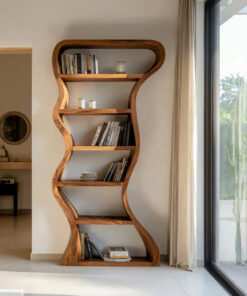Organic Sculpture Wavy Bookshelf For Living Room Or Office Furniture