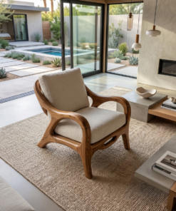 Organic Modern Sculptural Lounge Chair Luxury Living Room