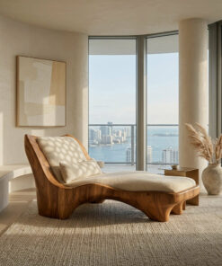 Modern Chaise Lounge With Curved Base For Living Room