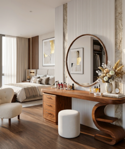 Modern Sculptural Vanity Table For Dressing Area