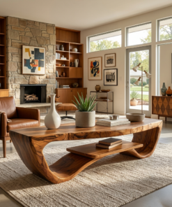 Luxury Coffee Table With Shelf For Living Room