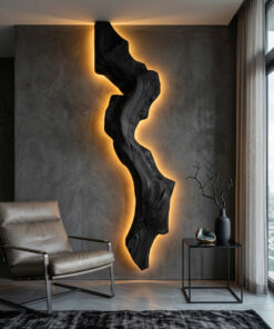 Abstract Live Edge Wall Lamp For Bedroom