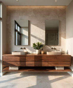 Contemporary Floating Bathroom Vanity With Multiple Drawers For Bathroom