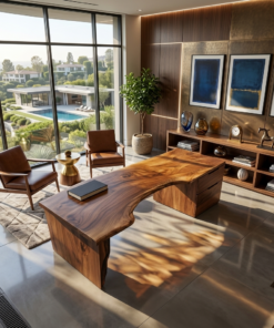 Organic Live Edge Desk For Office Or Studio Interior