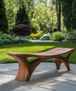 Contemporary Sculptural Outdoor Bench For Garden Or Terrace Lounge