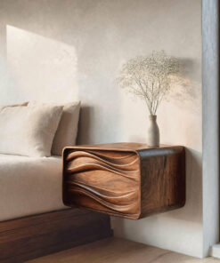 Organic Sculptural Floating Bedside Table For Bedroom Decor