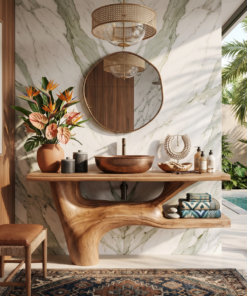 Handcrafted Solid Wood Vanity For Natural Interiors