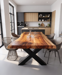 Kitchen Decor Handcrafted Live Edge Dining Table Premium