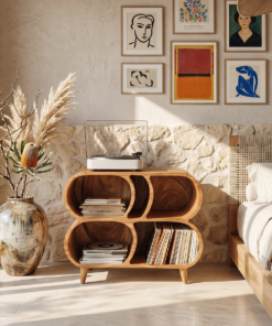 Farmhouse Wood Record Player Stand For Furniture Decor