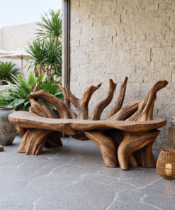 Mid Century Wooden Bench Outdoor Decor For Sleek Exteriors