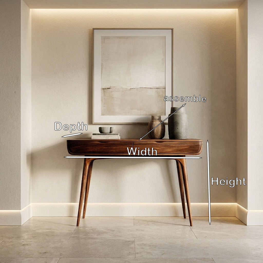 Mid Century Natural Wood Console Table For Hallway Decor - Image 8