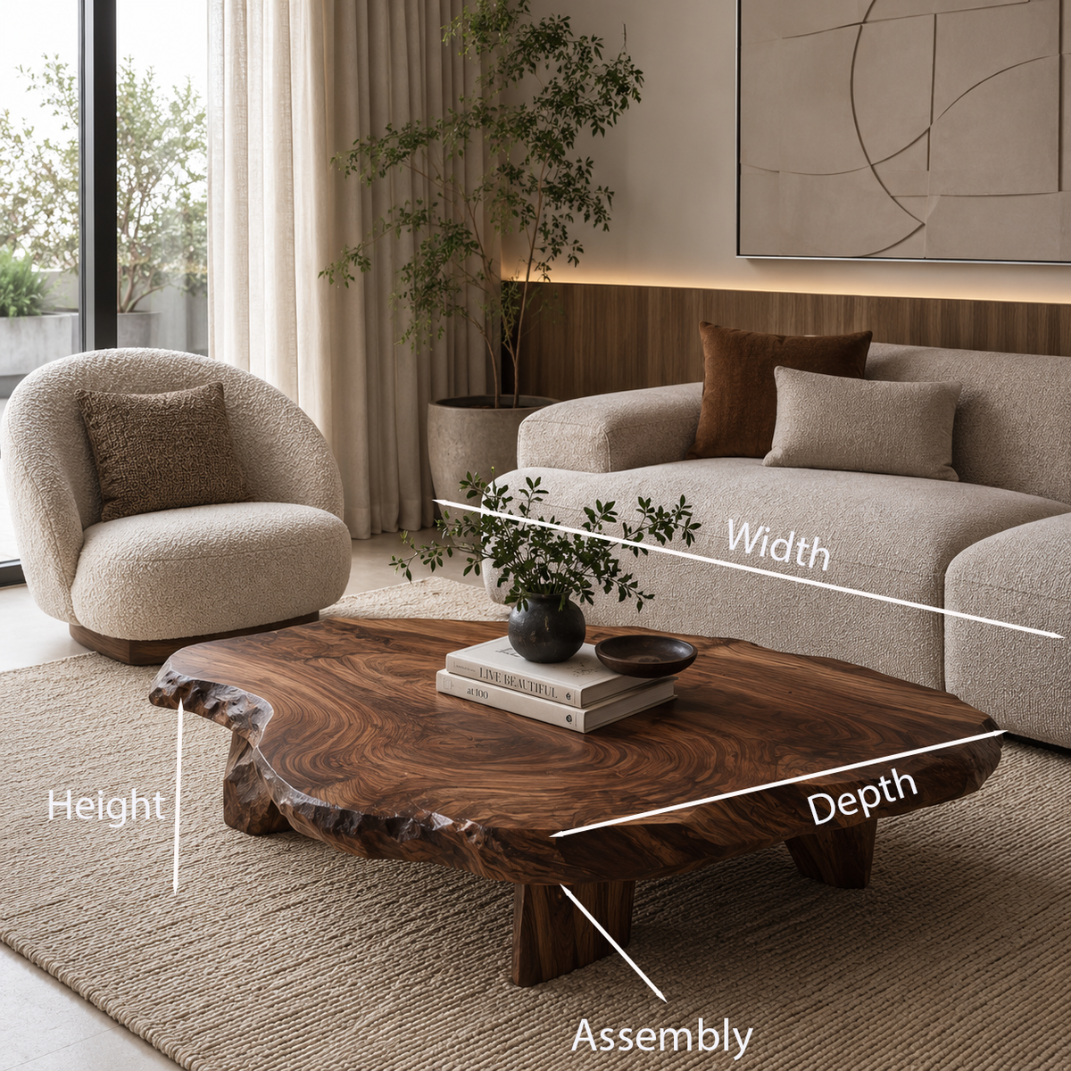 Live Edge Coffee Table For Statement Luxury Home - Image 8