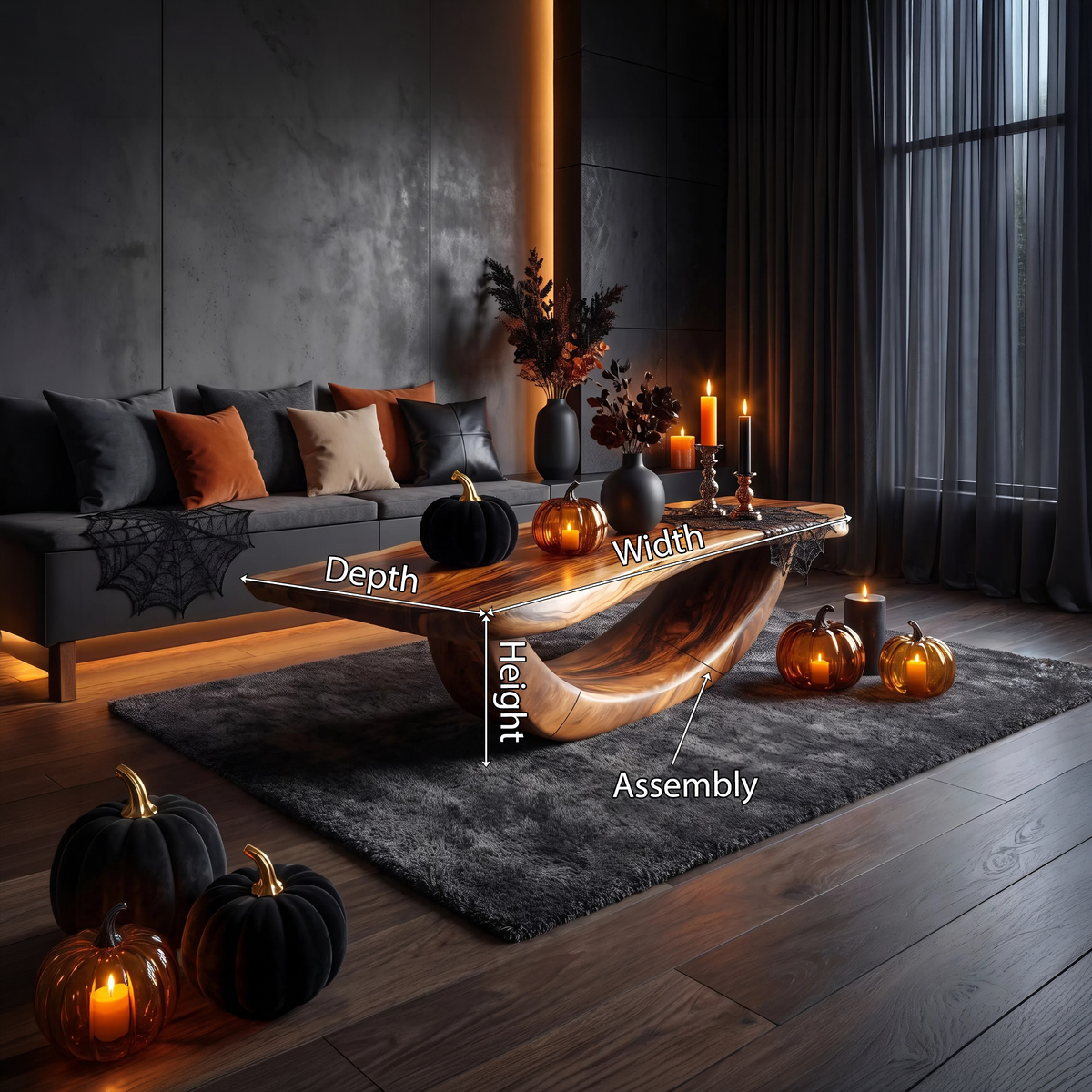 Farmhouse Wooden Live Edge Coffee Table Livingroom Decor Haunted Look - Image 8
