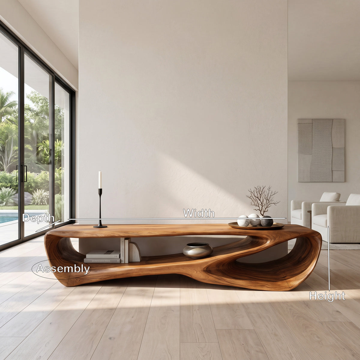 Minimal Curved TV Console For Living Room - Image 8