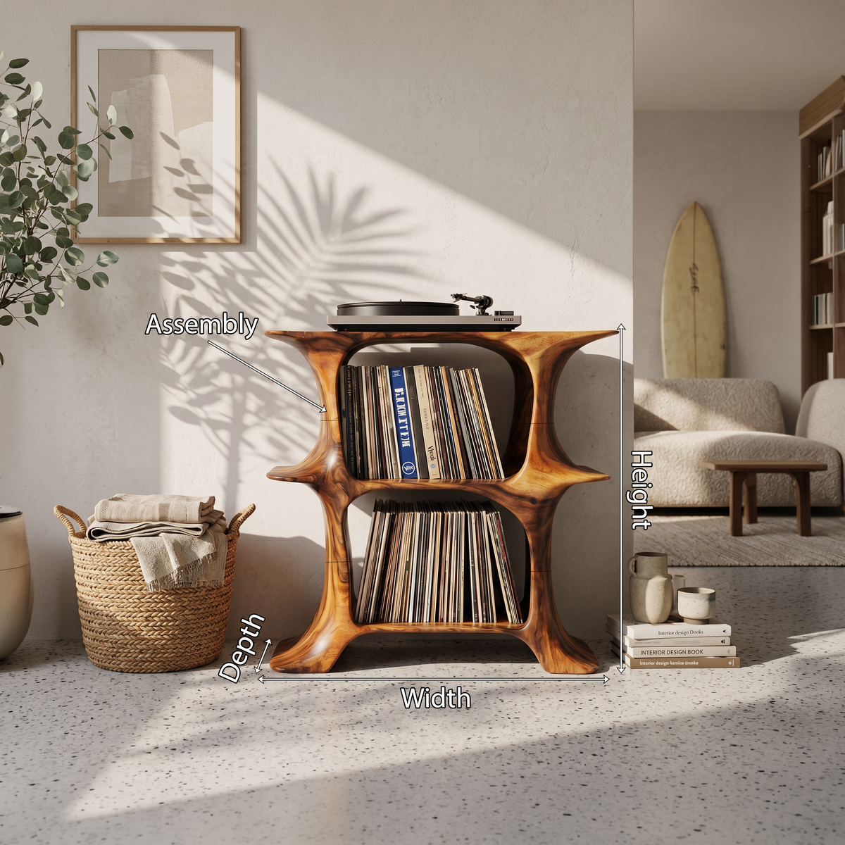 Rustic Record Stand Vintage Living Room Vibe - Image 8