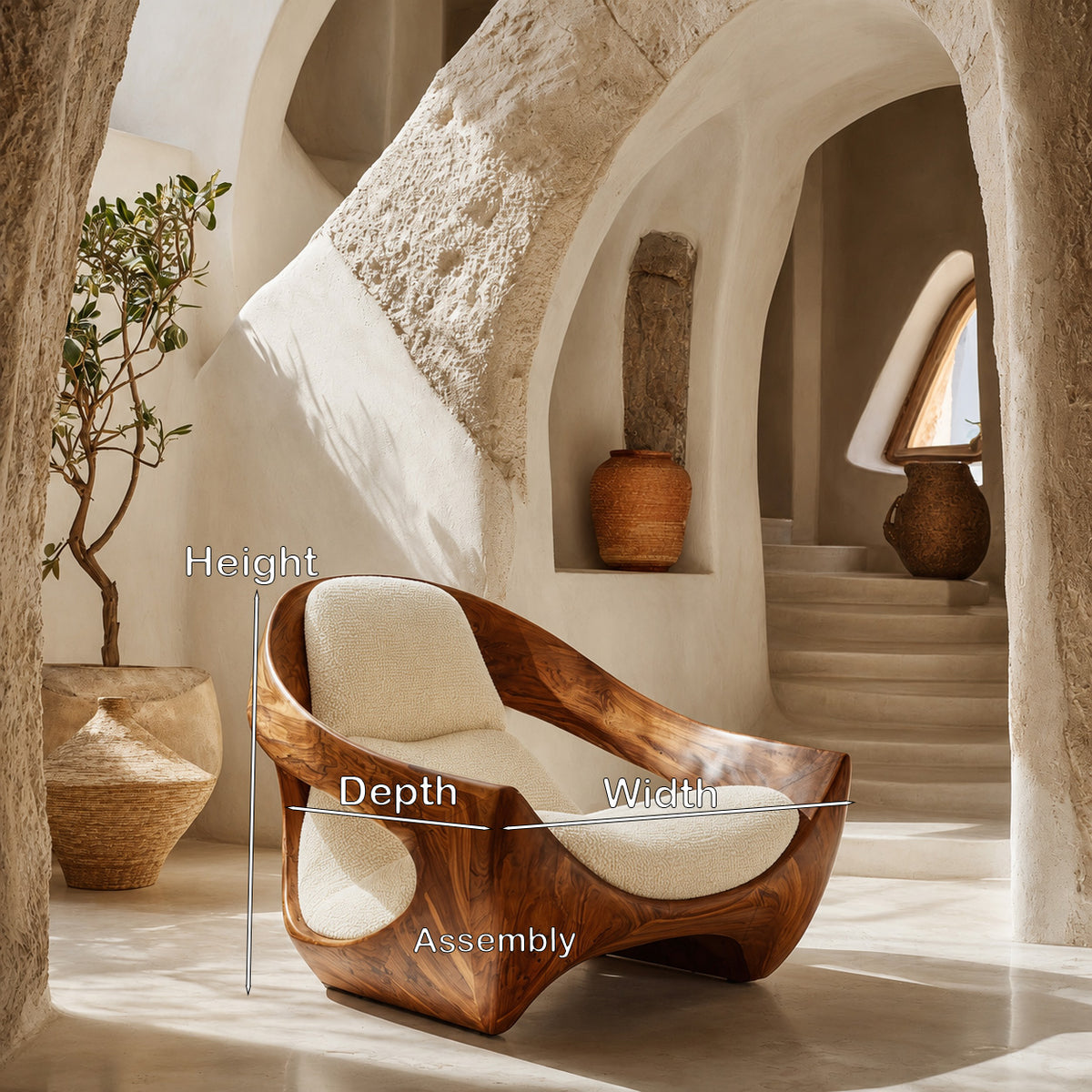Artistic Natural Wood Chair For Contemporary Living Room - Image 8