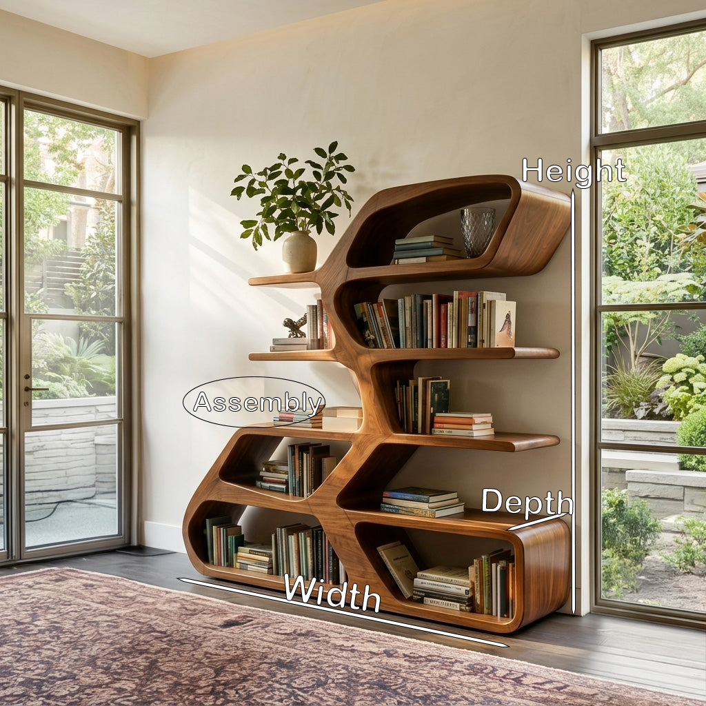Modern Sculptural Bookshelf For Living Room Decor - Image 8