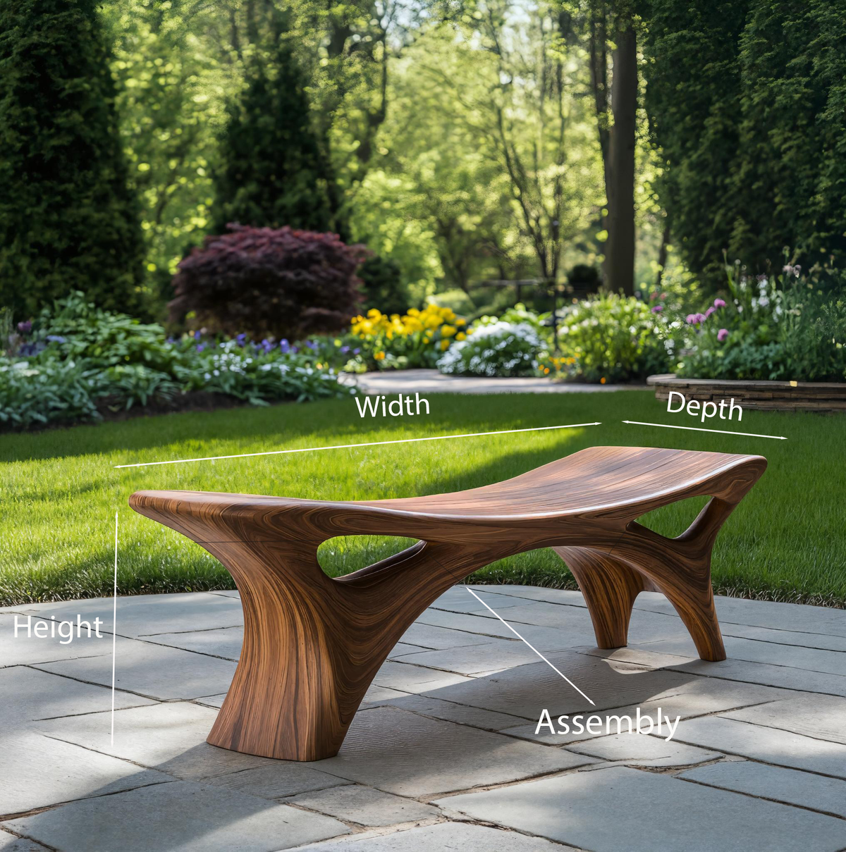 Contemporary Sculptural Outdoor Bench For Garden Or Terrace Lounge - Image 8