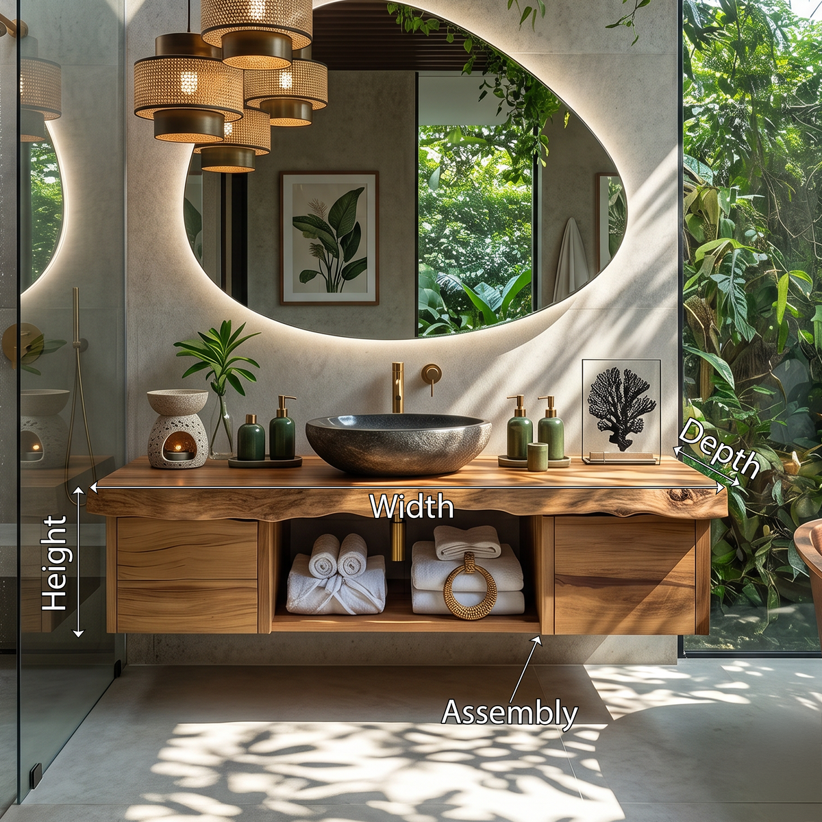 Natural Wood Floating Vanity For Bathroom Upgrade - Image 8