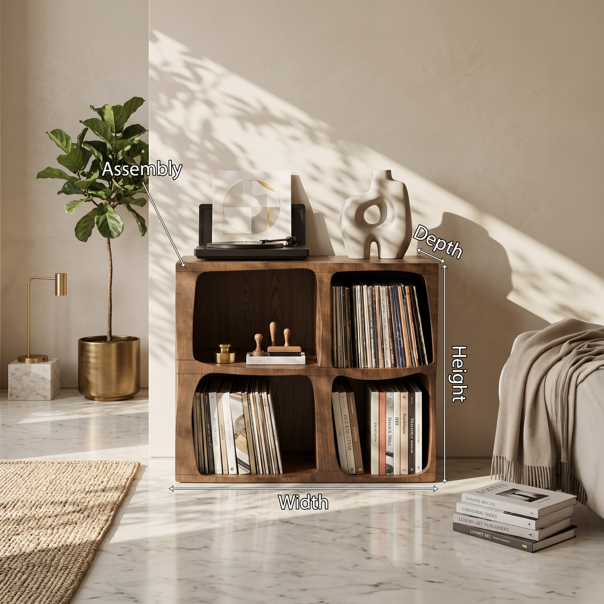 Mid Century Live Edge Record Stand Modern Living Room - Image 8