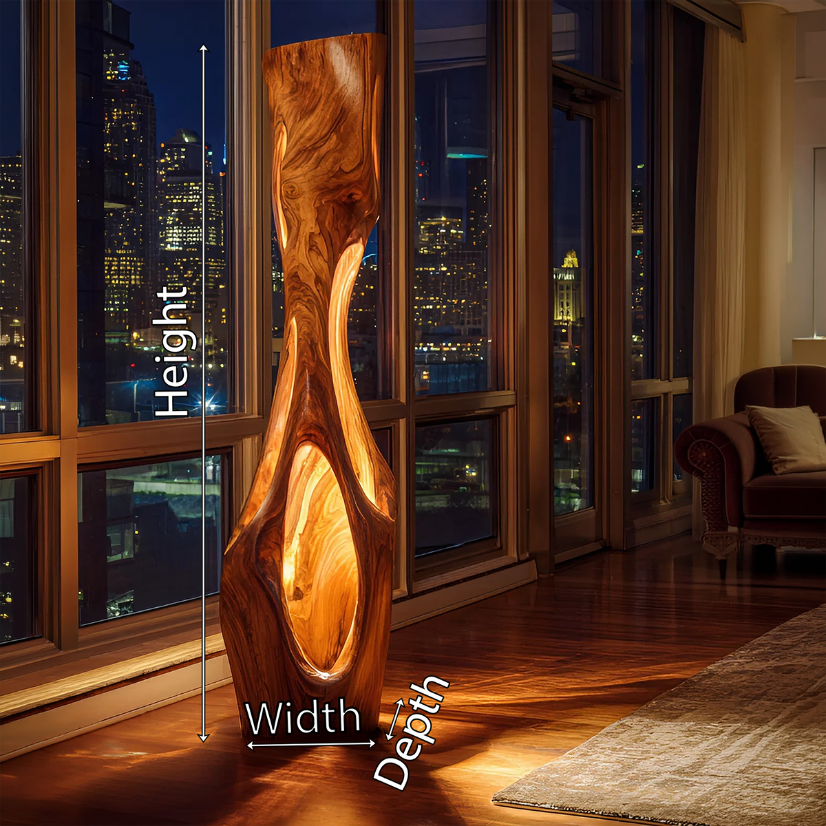 Modern Sculptural Table Lamp Living Room Bedroom Kitchen Corner - Image 8