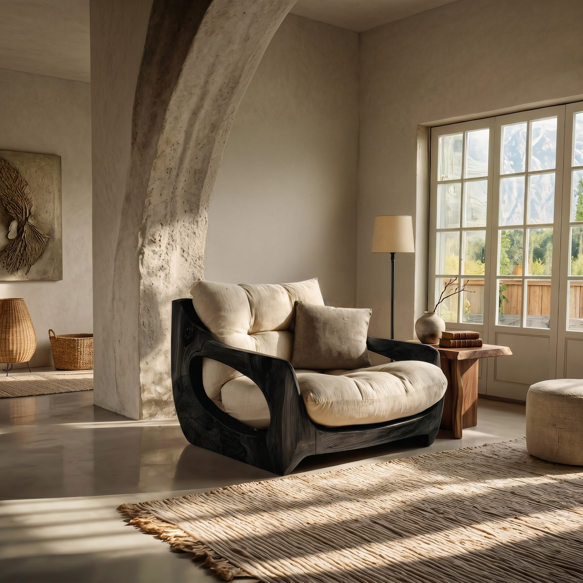 Modern Organic Lounge Seating With Carved Form For Living Room - Image 4