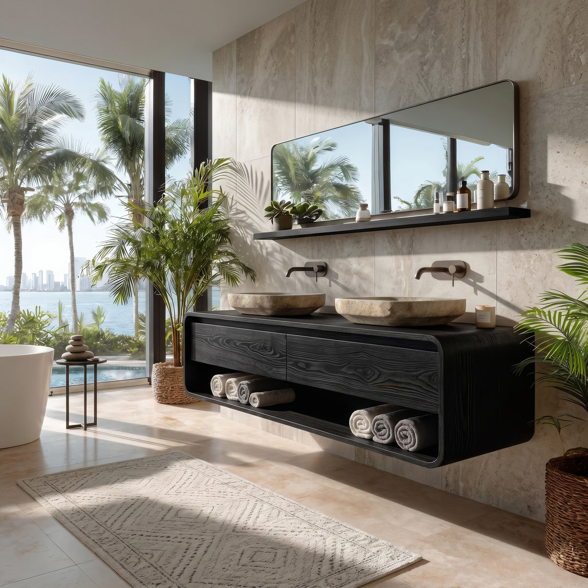 Minimalist Floating Wood Bathroom Vanity For Bathroom Areas - Image 4
