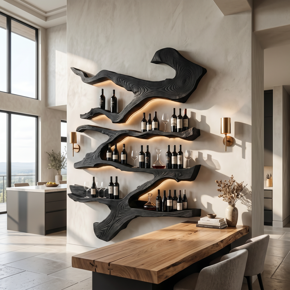 Farmhouse Wine Holder For Furniture Wine Rack Display - Image 4