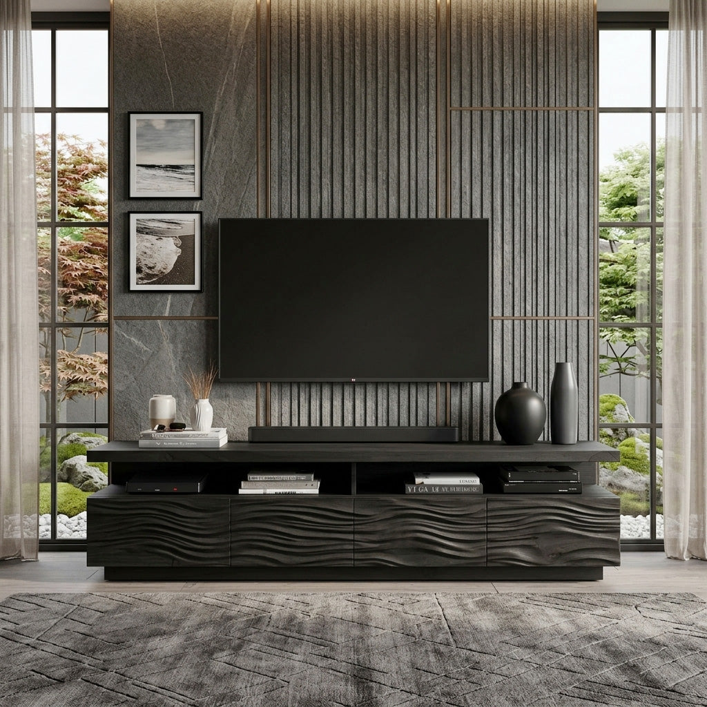 Modern TV Stand With Storage Cabinets For Living Room - Image 3