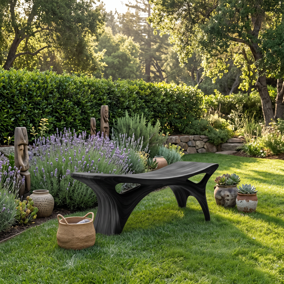 Contemporary Sculptural Outdoor Bench For Garden Or Terrace Lounge - Image 4