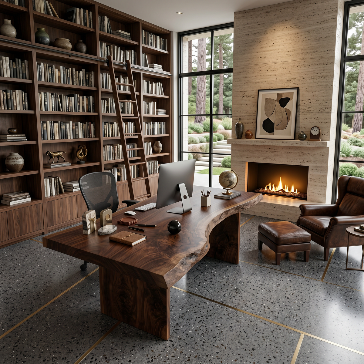 Modern Organic Curved Office Desk For Executive Or Creative Workspace - Image 7