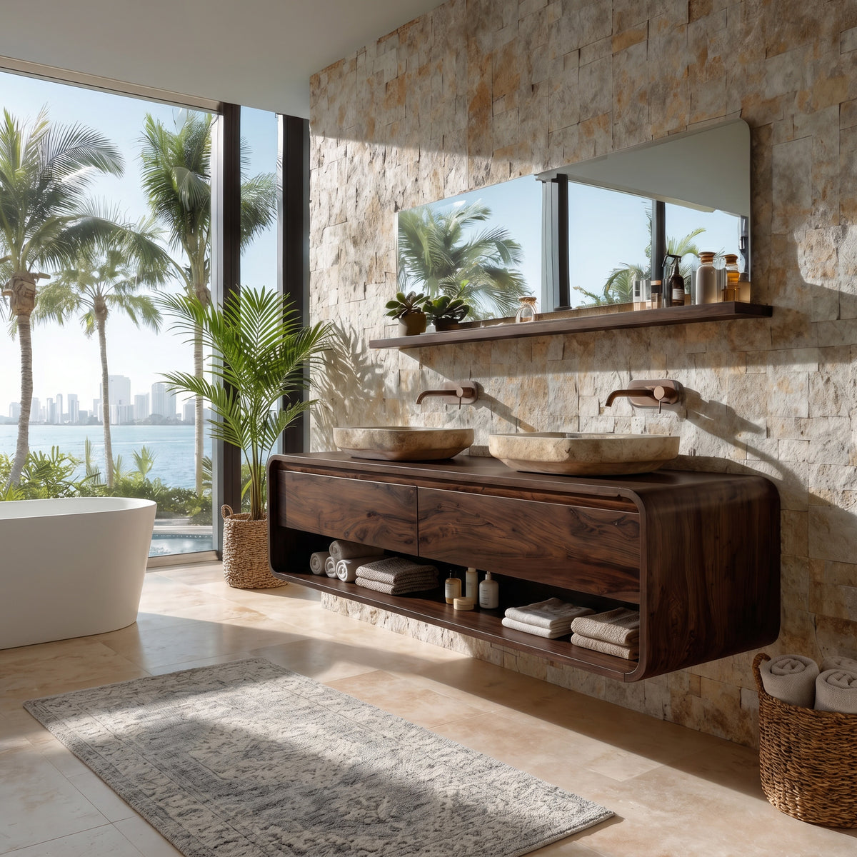 Minimalist Floating Wood Bathroom Vanity For Bathroom Areas - Image 7