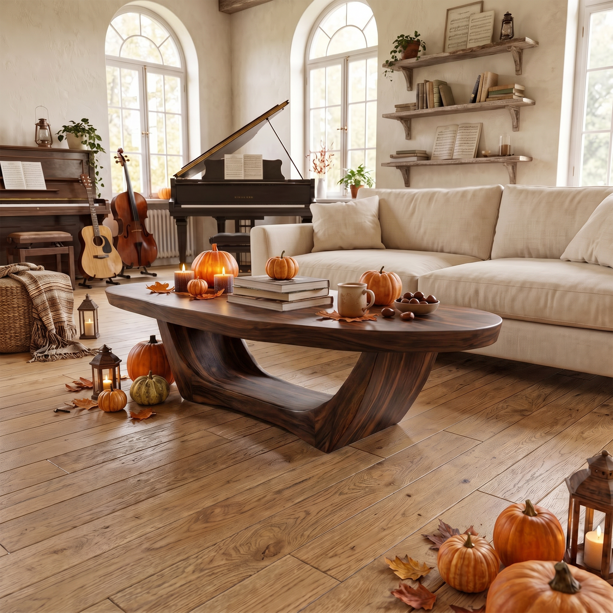 Handcrafted Wooden Live Edge Coffee Table For Living Room Halloween Style - Image 7