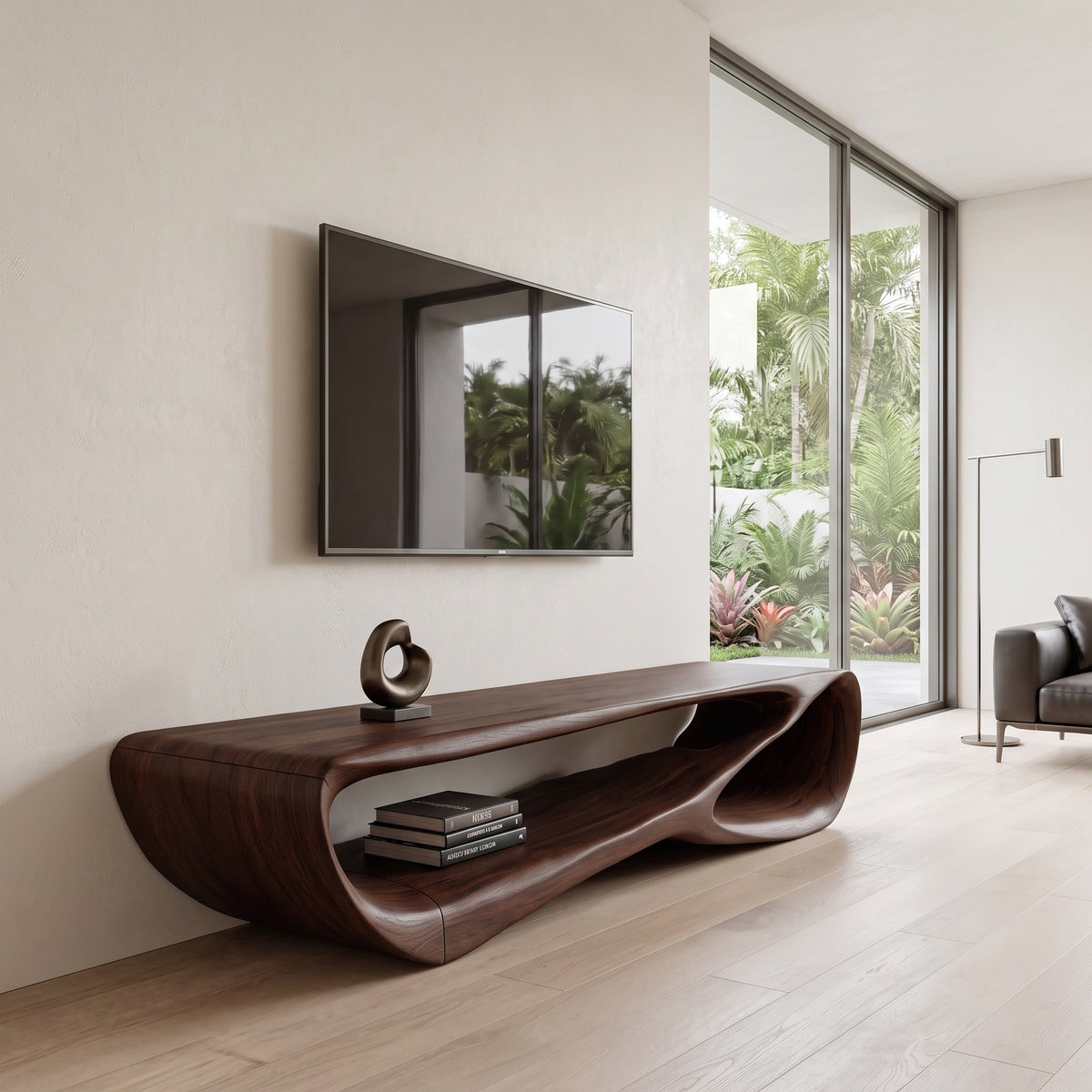 Minimal Curved TV Console For Living Room - Image 7
