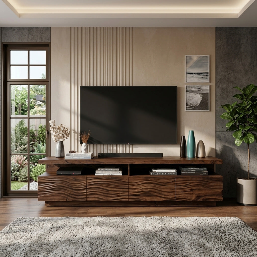 Modern TV Stand With Storage Cabinets For Living Room - Image 6